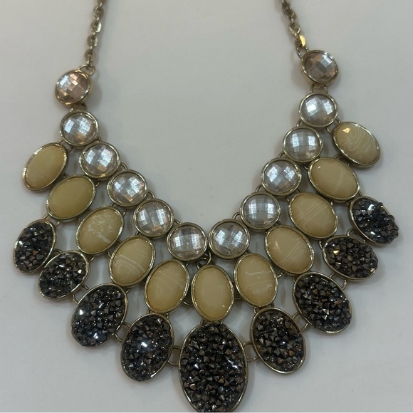 New York & Company Multi-Row Bib Statement Necklace - Picture 4 of 13